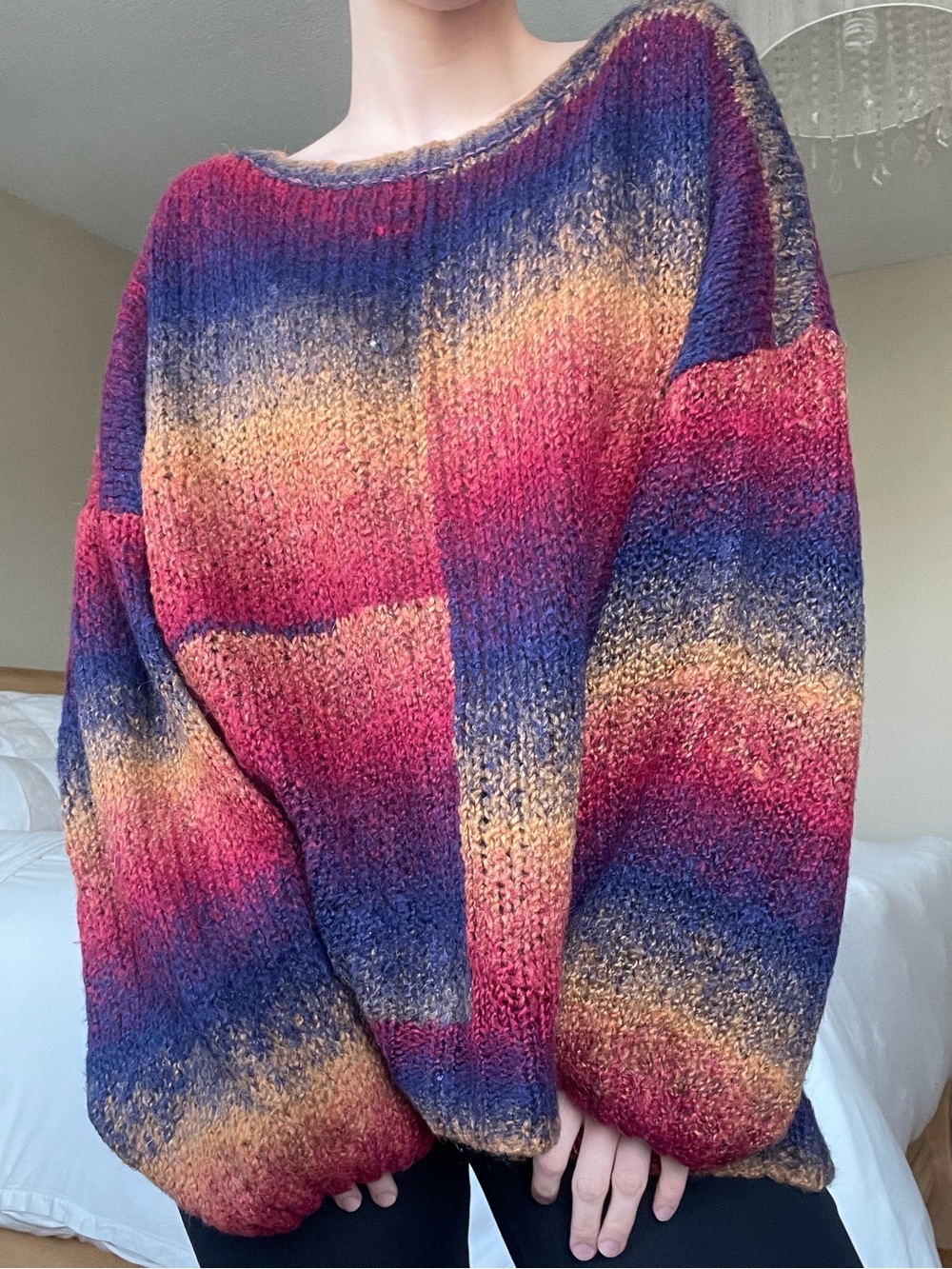 Toronto boutique ‘Risque’ Multicolor Gradient Crewneck Knit Sweater